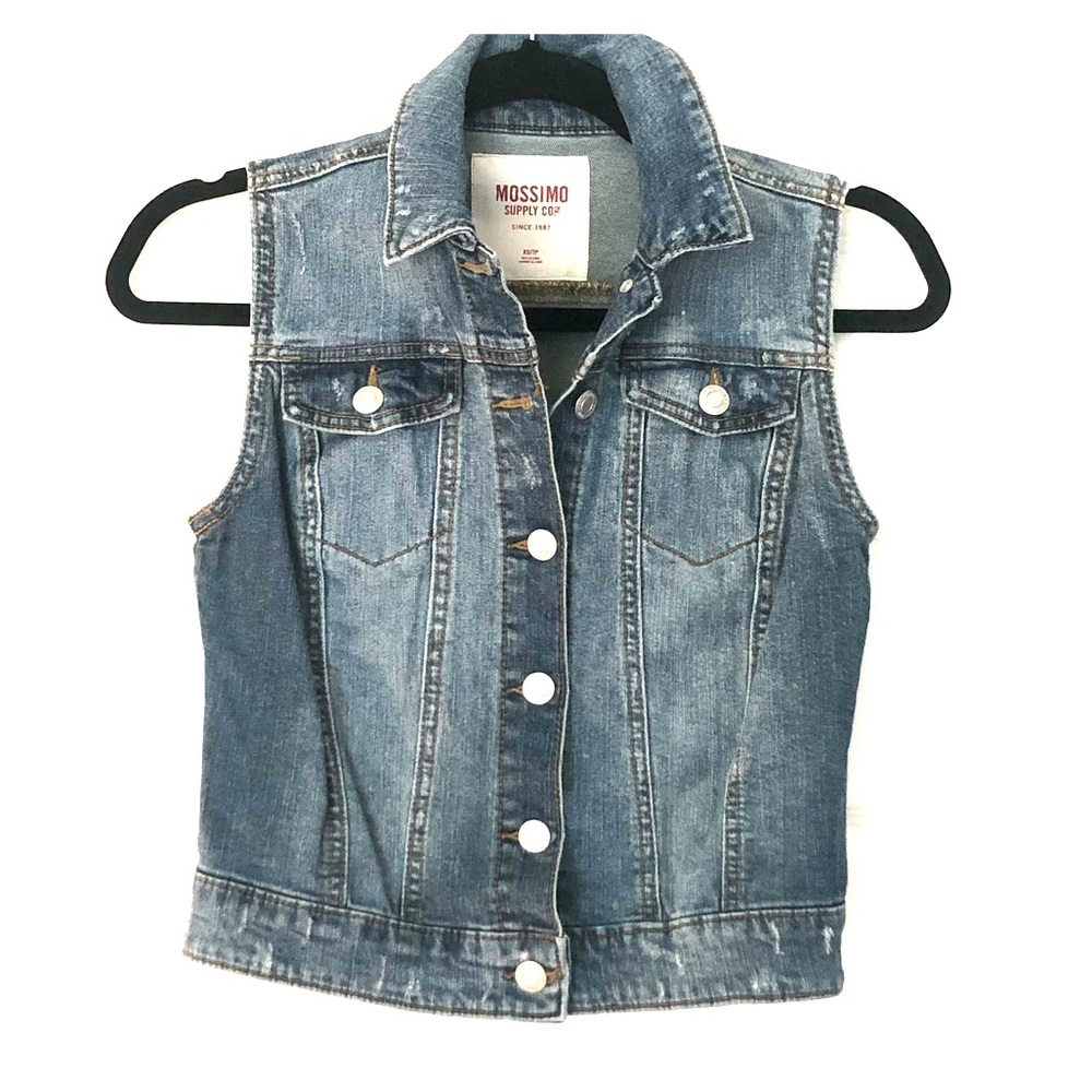 Mossimo Distressed Jean Jacket Vest